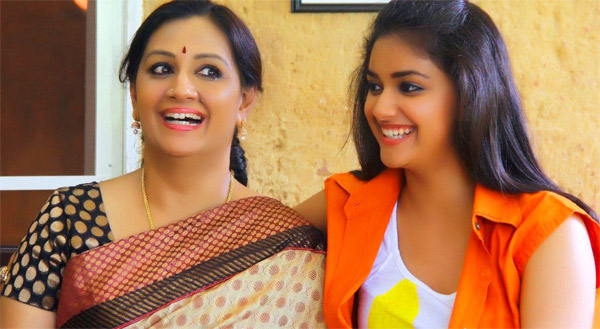 keerthi suresh,meha heroine menaka,mother menaka chiranjeevi,daughter keerthi suresh bunny,duvvada jagannadham  తల్లి చిరుతో... కూతురు బన్నీ తో...!!